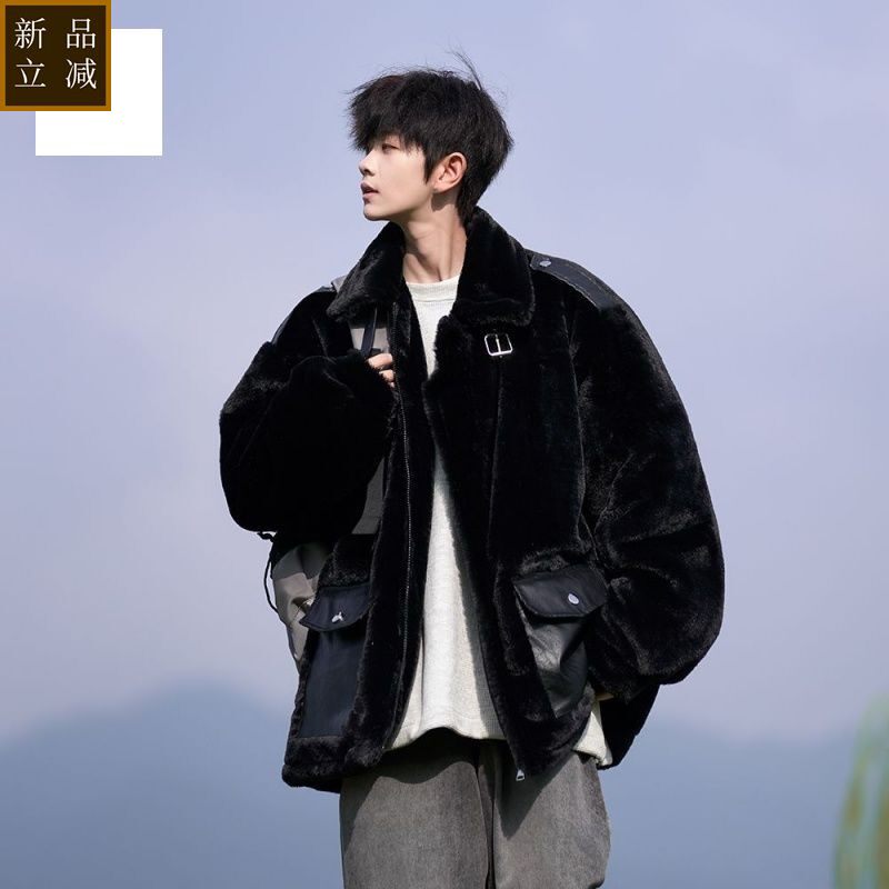 品质青春潮流少年日系正品韩版加厚绒外套 冬款棉袄男宽松棉衣