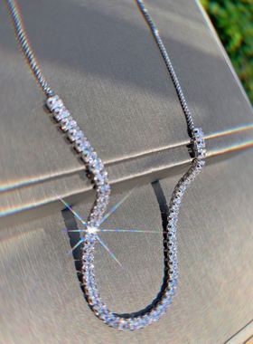 choker多用途包金莫桑石毛衣链