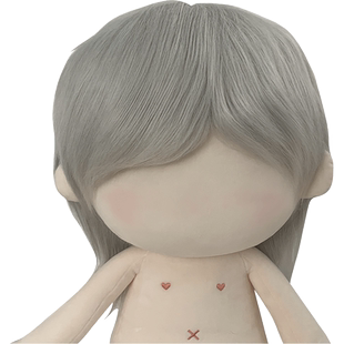 40cm棉花娃娃假发套仿一番赏娃用无属性大号40厘米公仔炸毛假发饰