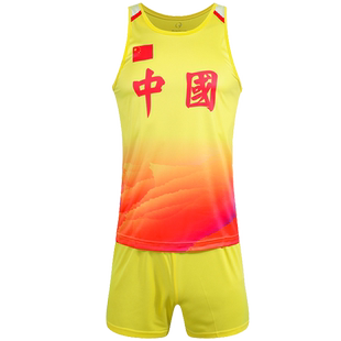中国队田径训练服套装男女中高体考跑步服儿童中小学生田径比赛服