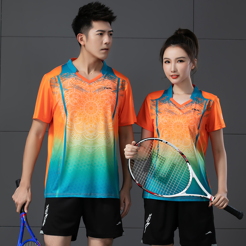 2023羽毛球服套装男女短袖速干运动服气排球乒乓球网球训练比赛服