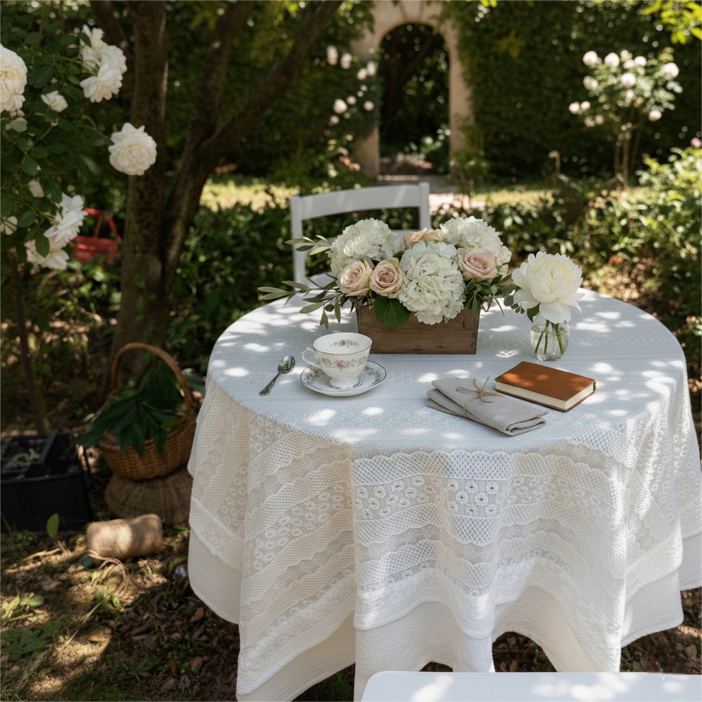 蕾丝桌布北欧圆桌盖布法式餐桌布艺茶几台布高级感婚礼台布民宿,居家布艺,桌布,淘宝优惠券,粉丝福利购,淘宝优惠卷
