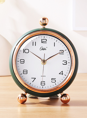 康巴丝静音桌面台钟简约客厅卧室书房时钟座钟儿童石英钟表2879