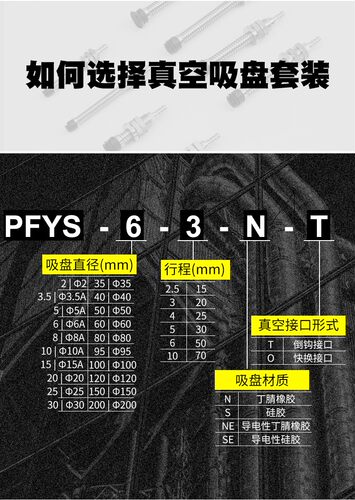 PFYS-6-3-N-T/O真空吸盘组侧接管金具PFYS-5/6/8-3/10-N/S-T/O