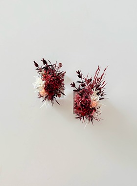 永生花对戒高级感红白色系戒指花