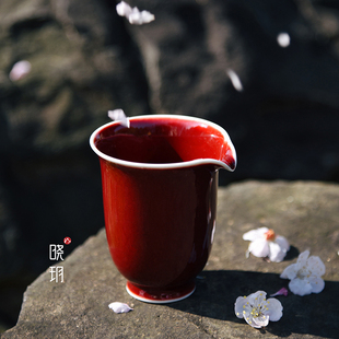 【晓玥】郎红公道杯景德镇红釉杯茶杯郎窑红杯子功夫茶配件