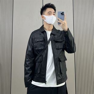 复古工装 梅一天2025春季 美式 式 皮夹克男休闲机车服皮衣外套潮 猎装