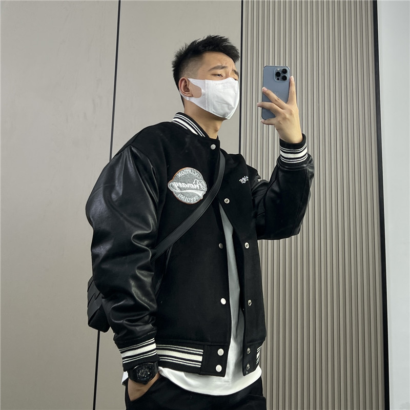 棒球领秋冬休闲宽松夹克外套