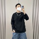 梅一天简约纯色圆领套头长袖 ins潮流百搭打底衫 T恤男士 春秋基础款