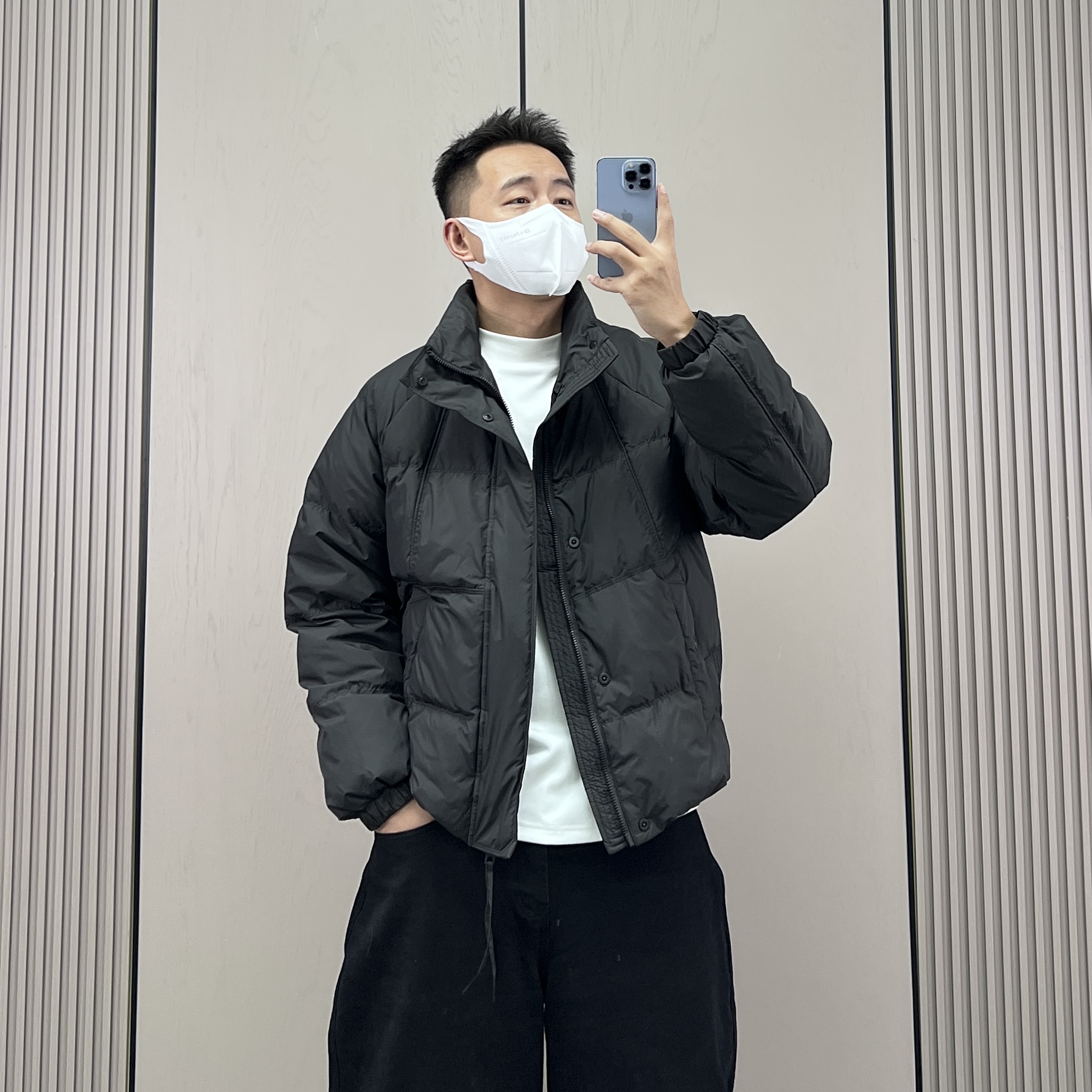 高级感无帽立领羽绒服男25冬季