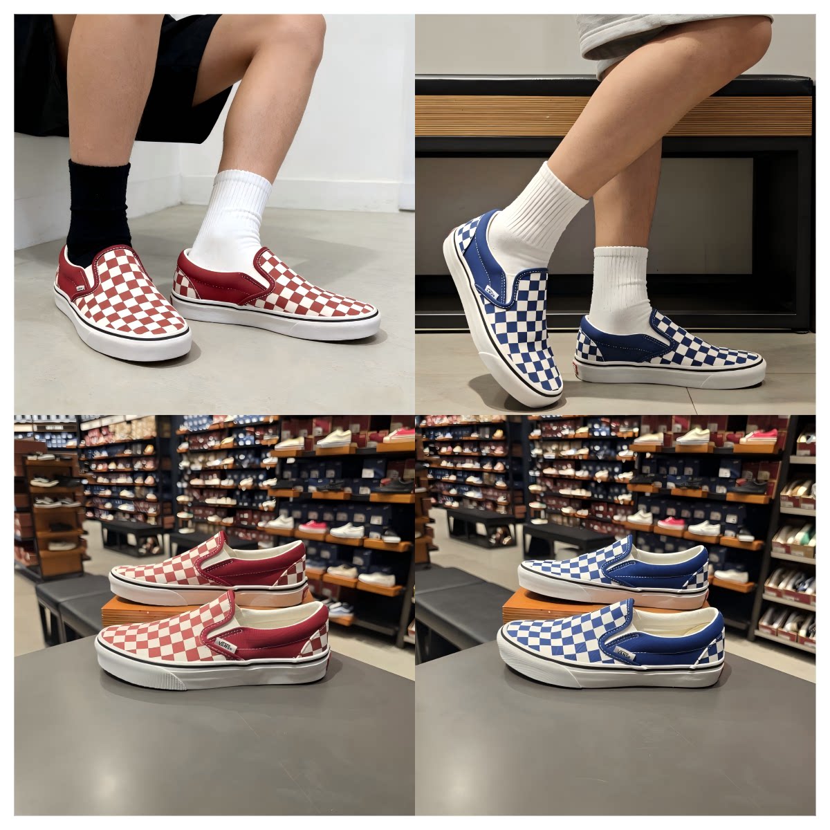 VANS万斯Slip-On棋盘运动休闲鞋