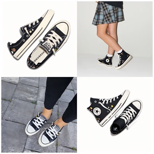 Converse匡威All star花卉刺绣 鞋垫升级款 弹力后跟 休闲帆布鞋