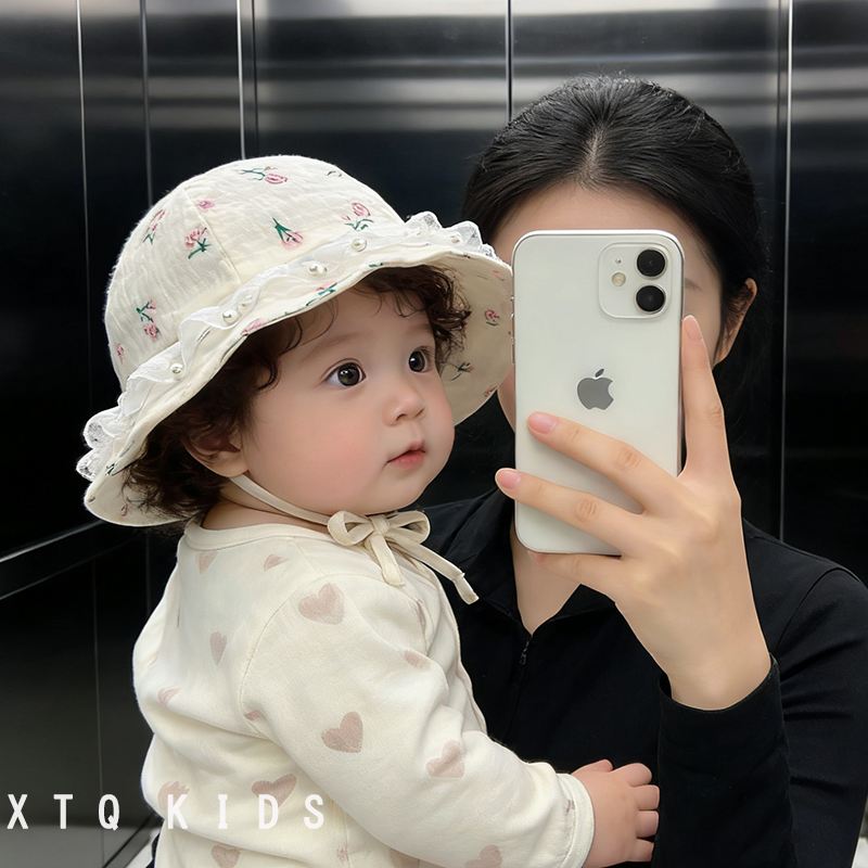 婴儿帽子春秋薄款可爱超萌蕾丝碎花小月龄宝宝渔夫帽百搭盆帽夏季,童装/婴儿装/亲子装,帽子,淘宝优惠券,粉丝福利购,淘宝优惠卷