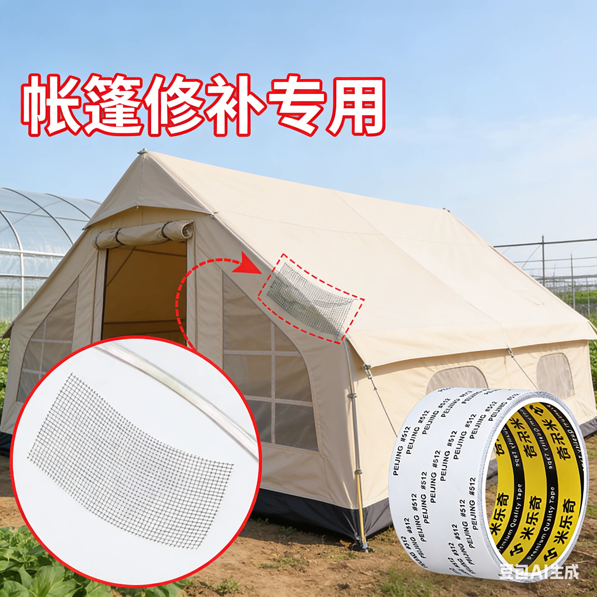 露营帐篷纱网修补纱窗修补贴野外蚊帐补洞便携户外天幕帐篷修补贴