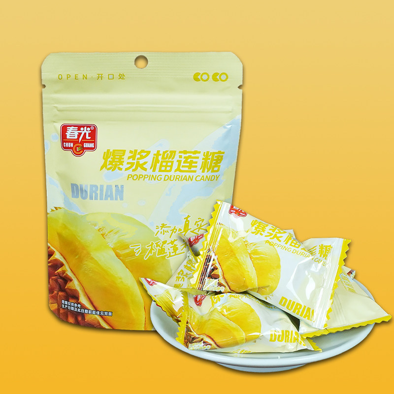 春光爆浆榴莲糖27g*2袋椰乳糖生椰拿铁椰子糖红豆绿豆椰乳糖