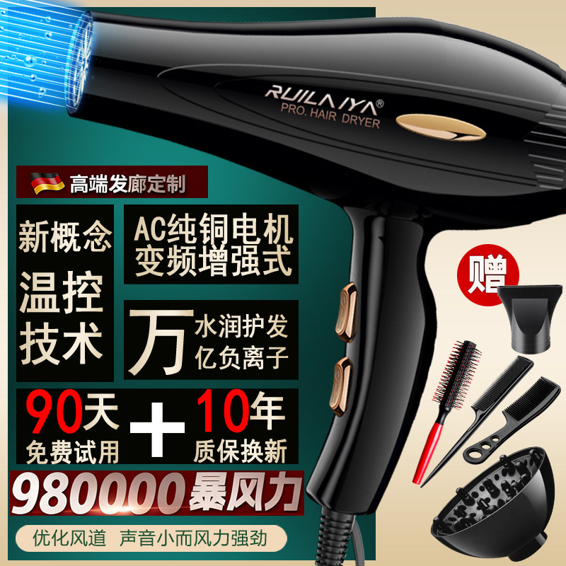 德国大功率家用发廊美发沙龙专用电吹风机9800高速负离子护发静音