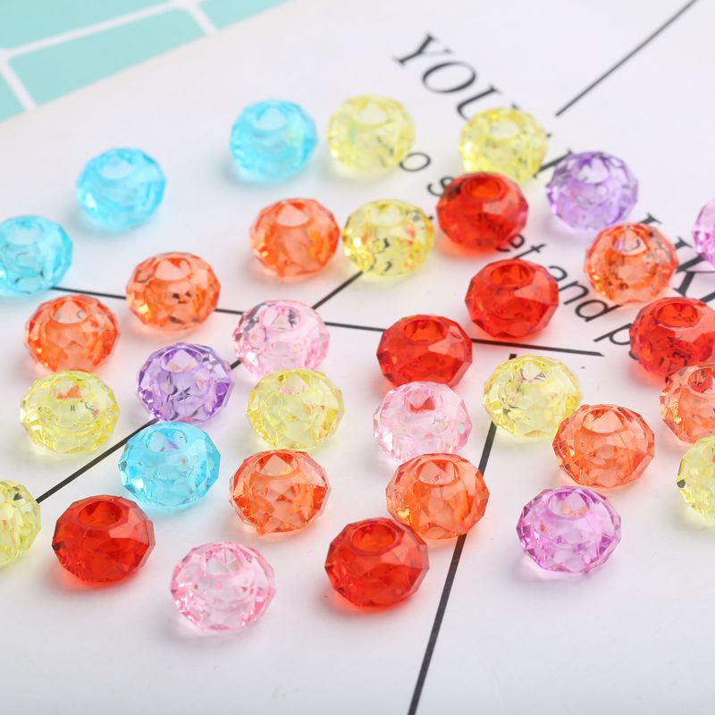 diy材料串珠编制亚克力透明大孔圆散珠子编手链项链发簪饰品配件