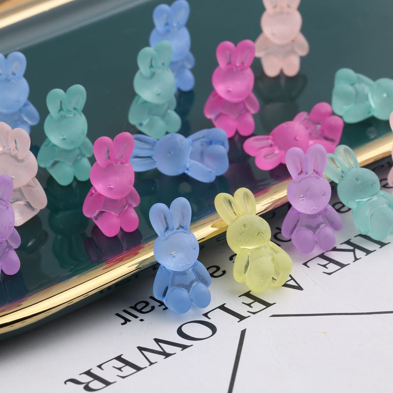 diy儿童手工串珠材料配件磨砂兔子编织彩色手链项链头饰珠子散珠