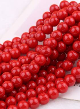 6mm8mm玻璃圆珠子烤漆手工DIY古装汉服步摇发簪流苏饰品配件材料
