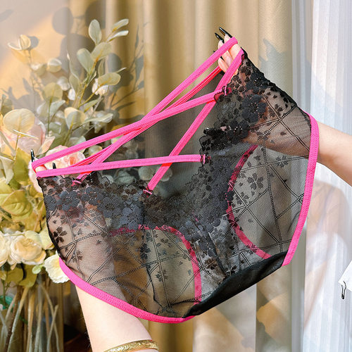 【90-200斤】新款透气蕾丝高端性感无痕女士内裤镂空拼身诱惑内裤