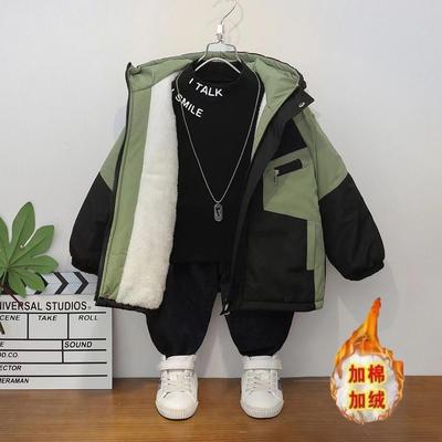 男童棉服2024新款加绒外套