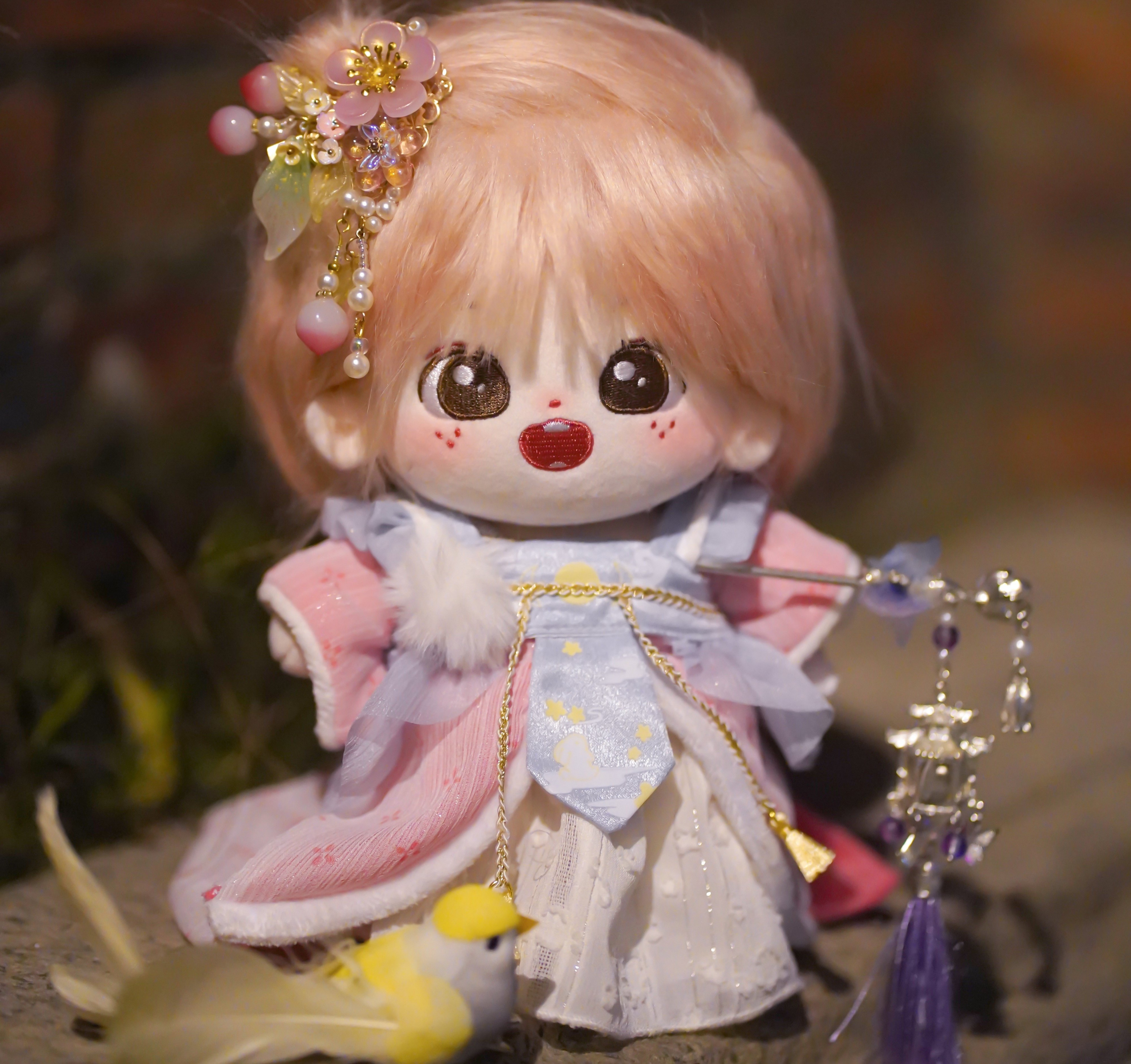 正版20厘米炸毛甜芙棉花娃娃无属性裸娃人行公仔女娃【含出生证】