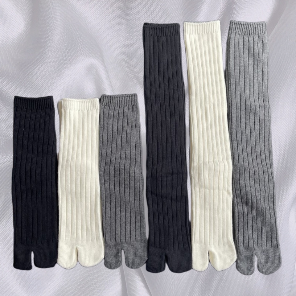 袜子铺子高长筒秋冬厚棉分趾日系