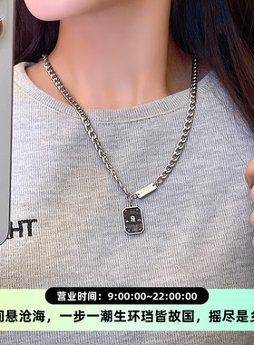 2023年新款钛钢嘻哈项链女时尚轻奢小众气质高级感百搭设计感项饰