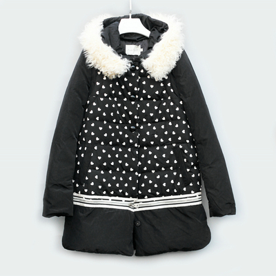 可拆短爱心中长连帽羽绒服清仓