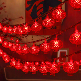 春节过年水晶红灯笼灯串led彩灯新年亮化布置装饰户外防水氛围灯