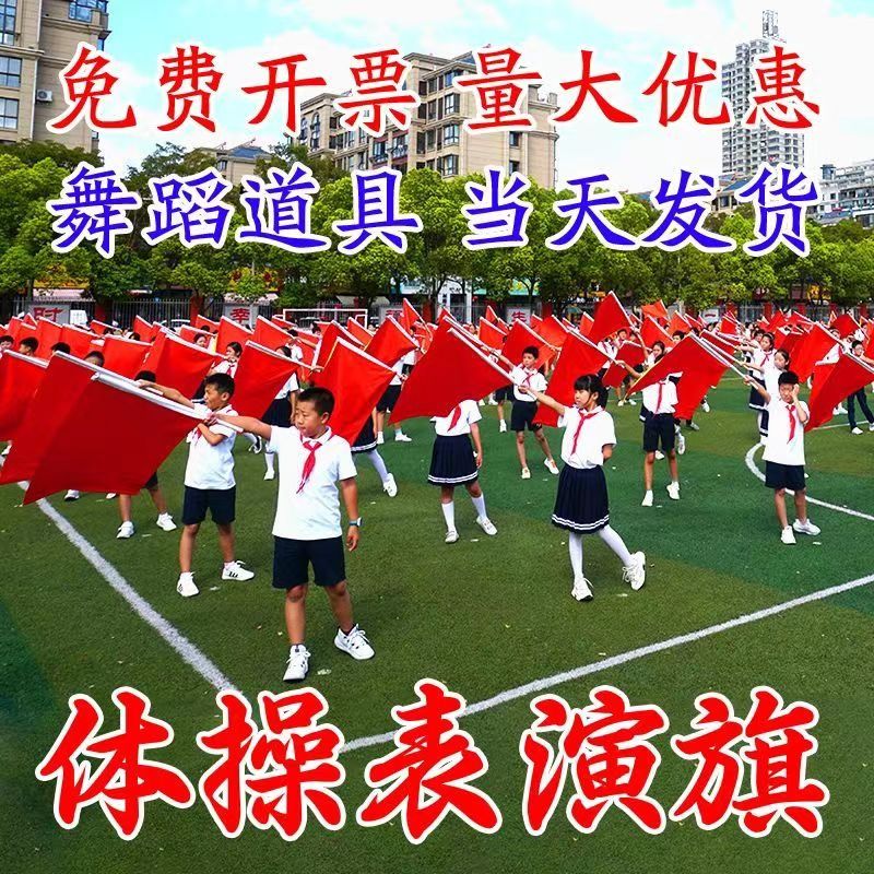 舞蹈表演纯红旗团体操演出手摇旗