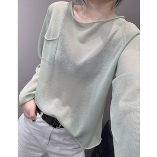 微透防晒罩衫 欧货慵懒风冰丝针织衫 显瘦宽松薄款 长袖 上衣 女夏新款