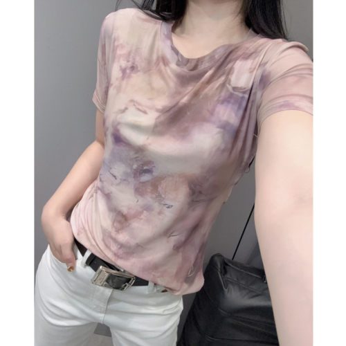 印花T恤女短袖高级感时髦百搭