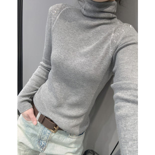 加绒保暖高领针织衫女长袖洋气百搭修身毛衣打底衫一体绒上衣秋冬