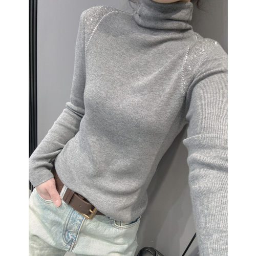 加绒保暖高领针织衫女长袖打底衫