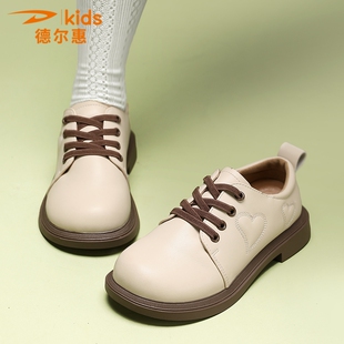 德尔惠女童皮鞋公主鞋春秋款白色软底黑色大童小女孩单鞋儿童鞋子