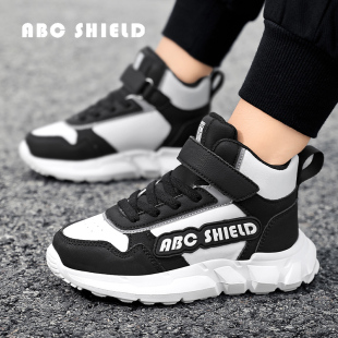 秋冬季 ABC SHIELD童鞋 男童板鞋 皮面防水中大童高幫休閑兒童運動鞋