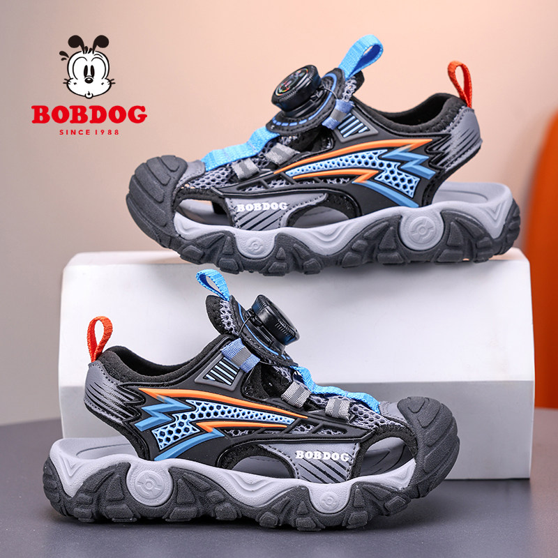 巴布豆童鞋男童凉鞋夏季透气防臭儿童运动凉鞋软底男孩包头沙滩鞋