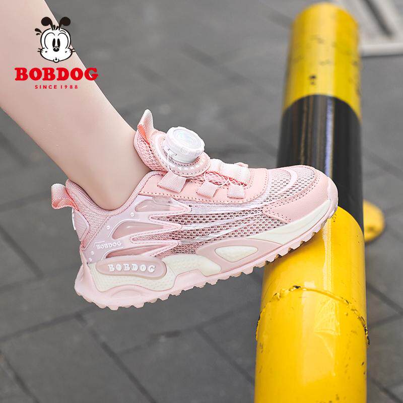 巴布豆童鞋女童运动鞋夏季镂空单网鞋网面透气儿童鞋子小女孩跑鞋