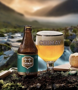 比利时智美chimay修道院精酿啤酒杯玻璃高脚杯个性造型酒具330ml