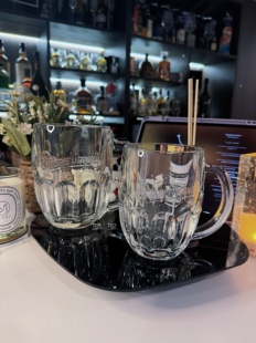 博世纳柏士纳啤酒杯带手柄玻璃杯300ml/500ML加厚进口扎啤马克杯