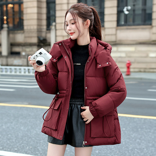 小个子外套大口袋收腰显瘦棉衣 保暖百搭棉服女短款 2025新款 冬季