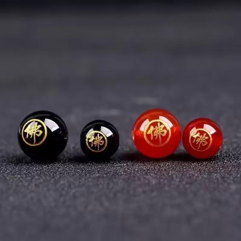 天然红玛瑙莲花阿弥陀佛手串
