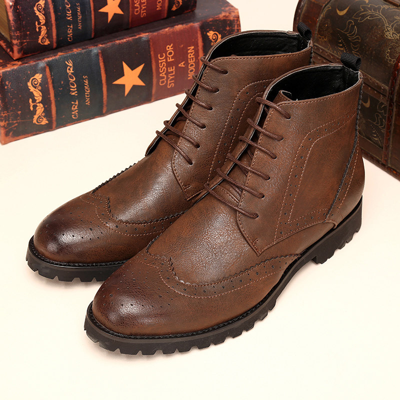 summer man England work clothes Martin Boots genuine leather Bootie Korean Edition Bullock Carved Retro Gaobang leather shoesin the Men's Shoes, Boots  category - from Buy2taobao.com to provide professional Taobao agent buy service
