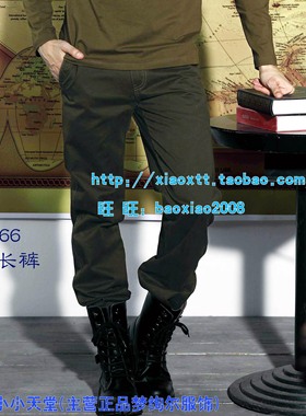 梦绚尔男款军色长裤 8K166 男士户外休闲 全棉军绿工装裤 MXE