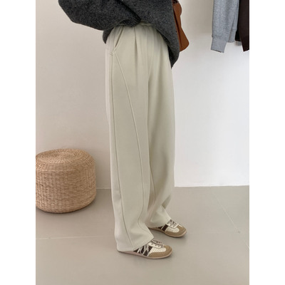 高腰休闲百搭长裤加绒直筒裤