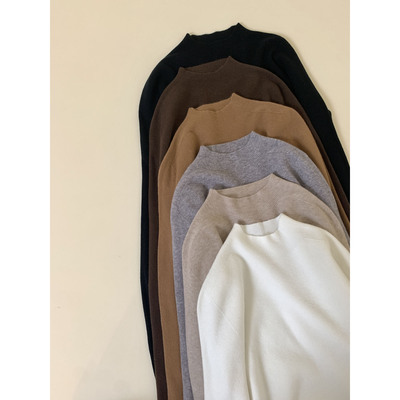 半高领内搭无缝一体针织衫