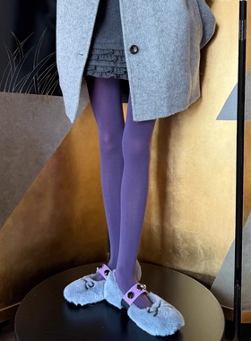 不可思一间天鹅绒面膜丝袜薄个性紫色丝袜橄榄绿色80D丝滑哑光女