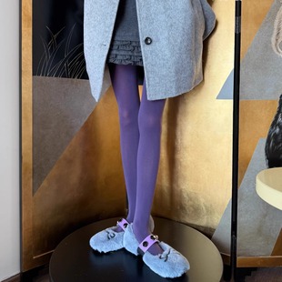 不可思一间天鹅绒面膜丝袜薄个性 紫色丝袜橄榄绿色80D丝滑哑光女