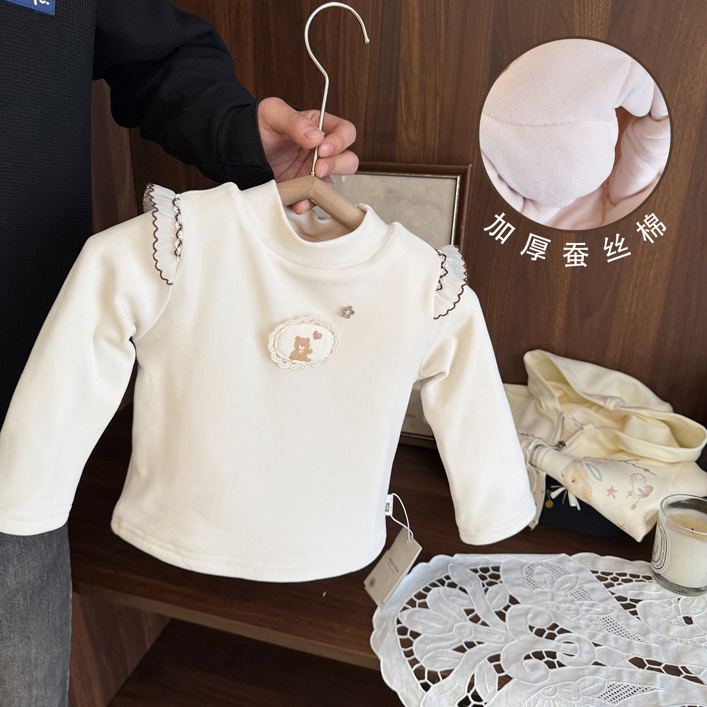 女宝宝三层加厚蚕丝棉T恤女婴儿冬款内搭女童超厚夹棉德绒打底衫,童装/婴儿装/亲子装,T恤,淘宝优惠券,粉丝福利购,淘宝优惠卷